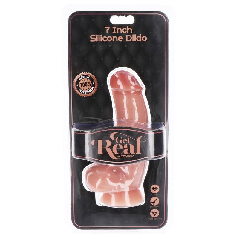 Dildo, Get Real, cu Testicule, 18 CM Piele